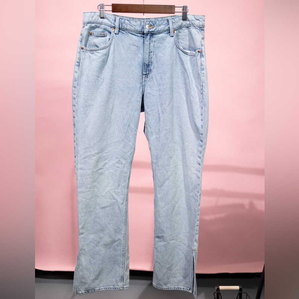 H&M Straight Leg Jeans with Slit Hem